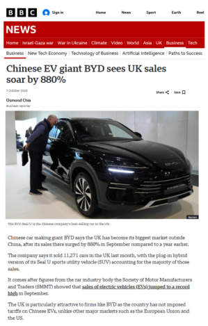 月销破万,比亚迪9月英国销量同比激增880%(1)477